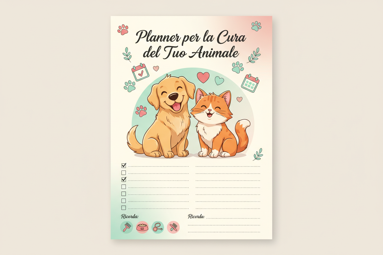 Planner per la Cura del Tuo Animale - PDF Stampabile